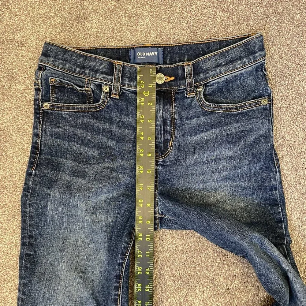 Old Navy Kids Karate Jeans Size 12 Regular Blue Stretch Expandable Waist EUC